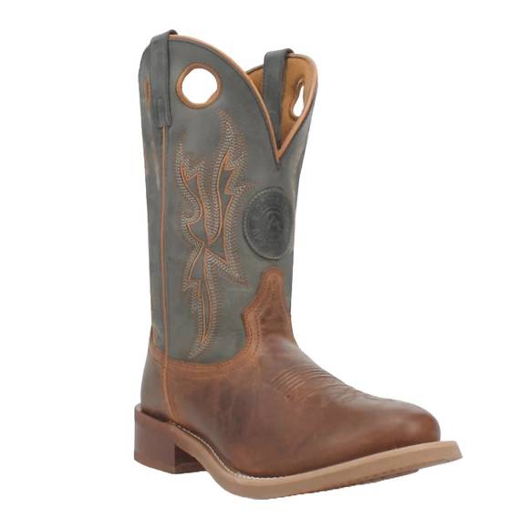 NEW LAREDO men's dawson round-toe cowboy approved boot in brown/grey